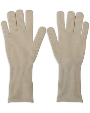 Dolce & Gabbana Ribbed-Knit Cashmere Gloves - White