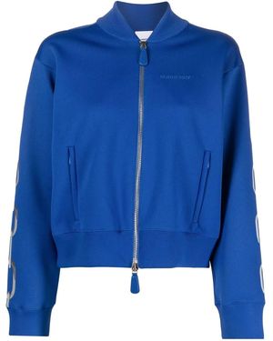 Burberry Chain-Print Zipped Track Jacket - Blue