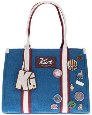 Kurt Geiger Cabas Southbank À Détail De Patch - Blue