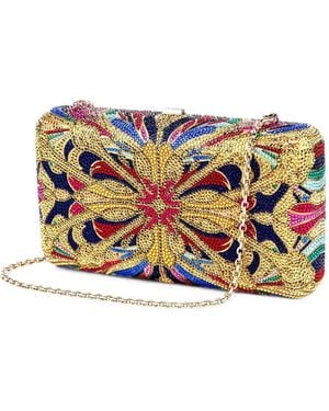 Judith Leiber Crystal Lantern Tile Geometric-Pattern Mini Bag - Gray