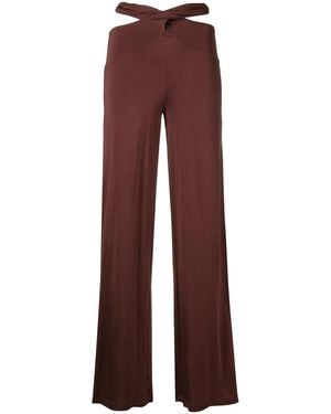 Marine Serre Cross-Waist Fluid Pants - Purple