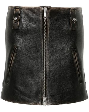 Prada Leather Mini Skirt - Black