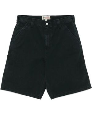 Stussy Washed-Effect Canvas Shorts - Black