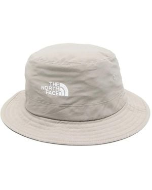 The North Face Logo-Embroidered Drawstring Bucket Hat - White