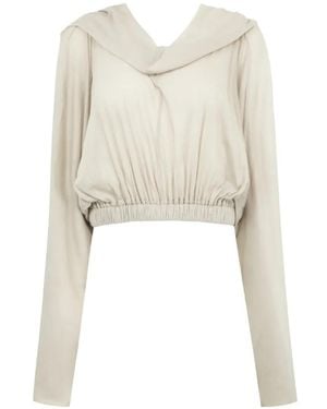 Rick Owens Hoodie À Coupe Crop - White