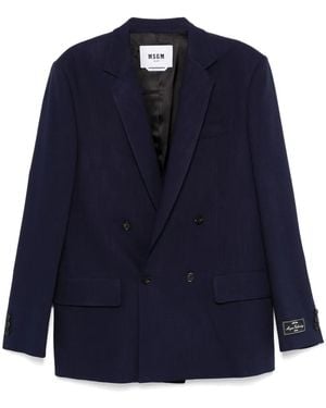 MSGM Double-Breasted Blazer - Blue