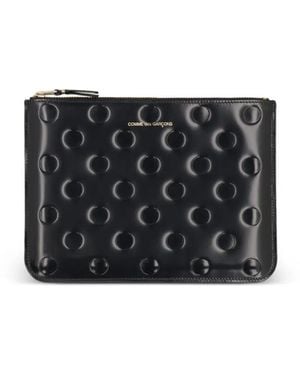 Comme des Garçons Embossed Polka Dots Wallet - Black