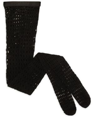 Dolce & Gabbana Branded-Elastic Mesh Tights - Black