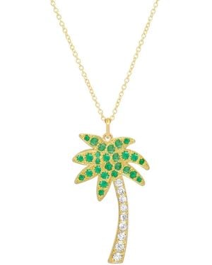 Jennifer Meyer Palm Tree-Charm Emerald And Diamond Necklace - Green