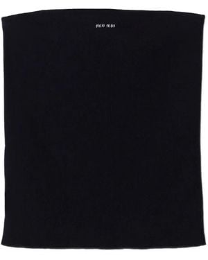 Miu Miu Intarsia-Logo Top - Black