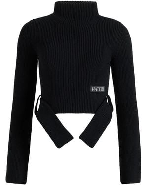 Patou Haut À Manches Longues Et Col Montant - Noir