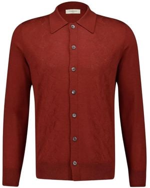 Piacenza Cashmere Hemd Mit Rautenmuster - Rot