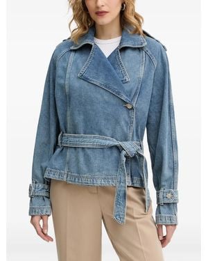 Guess Belted Denim Jacket - Blue