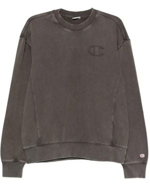 Champion Jersey De Algodón Con Logo Bordado - Gris