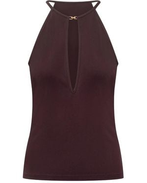 Tom Ford Halterneck Jersey Top - Purple
