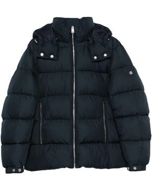 BOSS H-Colter Hooded Quilted Jacket - Blue