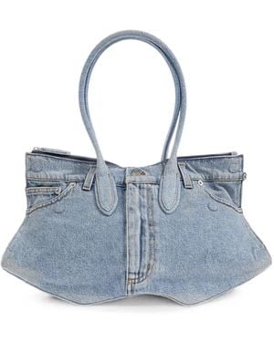 McQueen Manta Bag Manta Denim Shoulder Bag - Blue