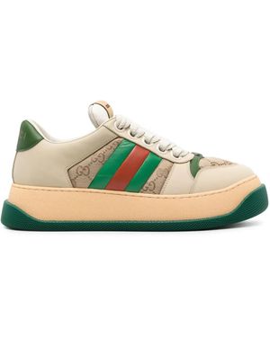 Gucci Leather Screener Trainers - Natural