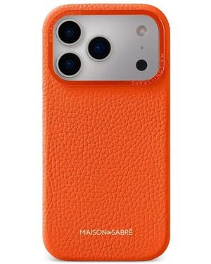 Maison De Sabre Leather Iphone 17 Pro Max Case - Orange