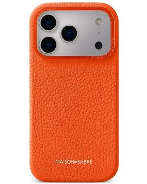 Maison De Sabre Leather Iphone 17 Pro Max Phone Case - Orange