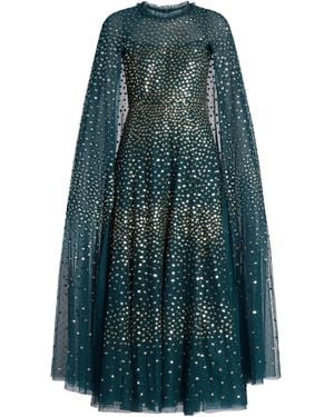 Needle & Thread Sequined Cape Dress - Blue