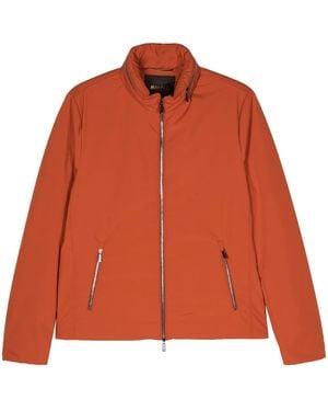 Moorer Concealed-Hood High-Neck Jacket - Orange