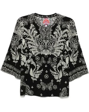 Johnny Was Haut The Janie À Manches Évasées - Noir