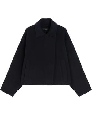 Weekend by Maxmara Wool Broadcloth Cropped Coat - Black