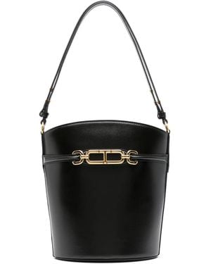 Tom Ford Borsa A Secchiello Con Placca Logo - Nero