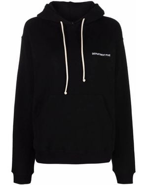 Department 5 Logo-Print Cotton Hoodie - Black