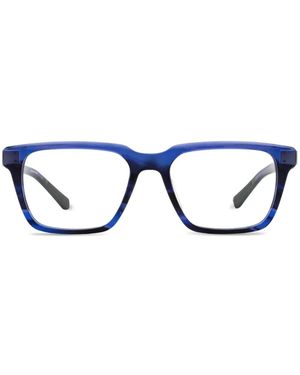 Shinola Flexon Rectangular-Frame Glasses - Blue