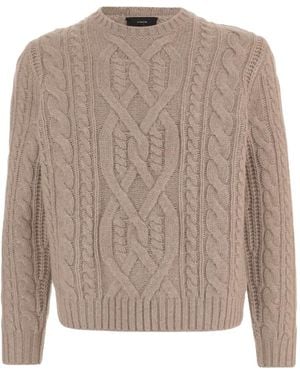 Vince Pullover Mit Zopfmuster - Natur