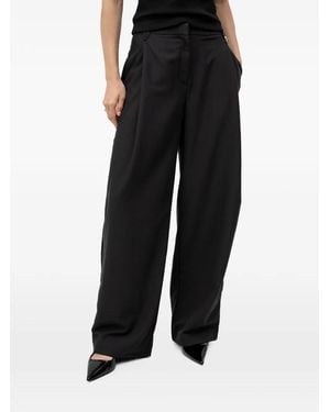 HUGO Chain-Link Pleated Palazzo Pants - Black