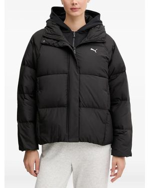 PUMA Hooded Logo-Detail Jacket - Black
