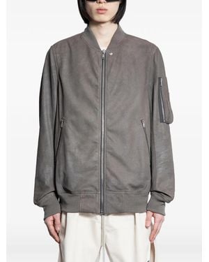 Rick Owens Classic Flight Leather Jacket - Grey