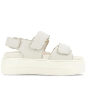 Hogan Straped Leather Sandals - White