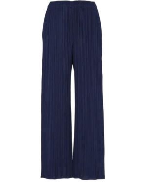Pleats Please Issey Miyake タックパンツ - ブルー