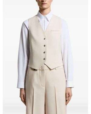 Peserico Beaded-Trim Waistcoat - Natural