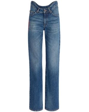 Jean Paul Gaultier The Curved Jpg Denim Pants - Blue