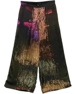Yavi Printed Palazzo Trousers - Green