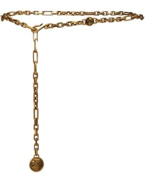 Etro Pegaso Coins Chain Belt - White