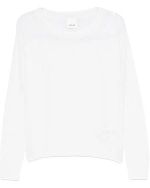 Allude Fine-Knit Drop-Shoulder Jumper - White