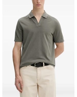 Marc O' Polo T-Shirt En Piqué À Col V - Grey