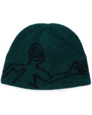 Hiking Patrol Exploration Graphic-Knit Beanie Hat - Green