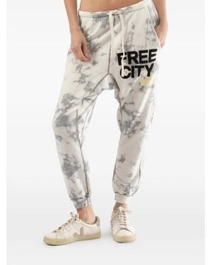 Freecity Super Bleach Out Logo-Print Track Trousers - White