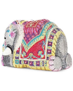 Judith Leiber Elephant Majestic Crystal-Embellished Mini Bag - White