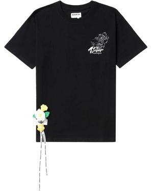 Musium Div. フローラル Tシャツ - ブラック