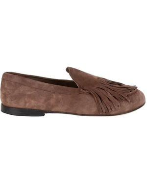 JVAM Fringe-Detail Suede Loafers - Brown