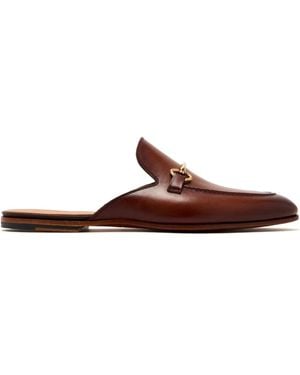 Magnanni Leather Slippers - Brown
