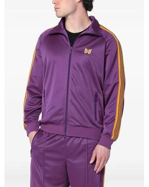 Needles Butterfly-Embroidered Track Jacket - Purple